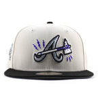 Atlanta Braves The A Patch New Era 59Fifty Fitted Hat (Stone Gray Black Gray Under Brim)