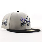 Atlanta Braves The A Patch New Era 59Fifty Fitted Hat (Stone Gray Black Gray Under Brim)