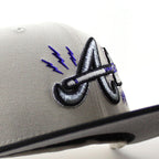 Atlanta Braves The A Patch New Era 59Fifty Fitted Hat (Stone Gray Black Gray Under Brim)