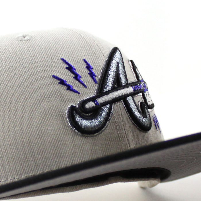 Atlanta Braves The A Patch New Era 59Fifty Fitted Hat (Stone Gray Black Gray Under Brim)