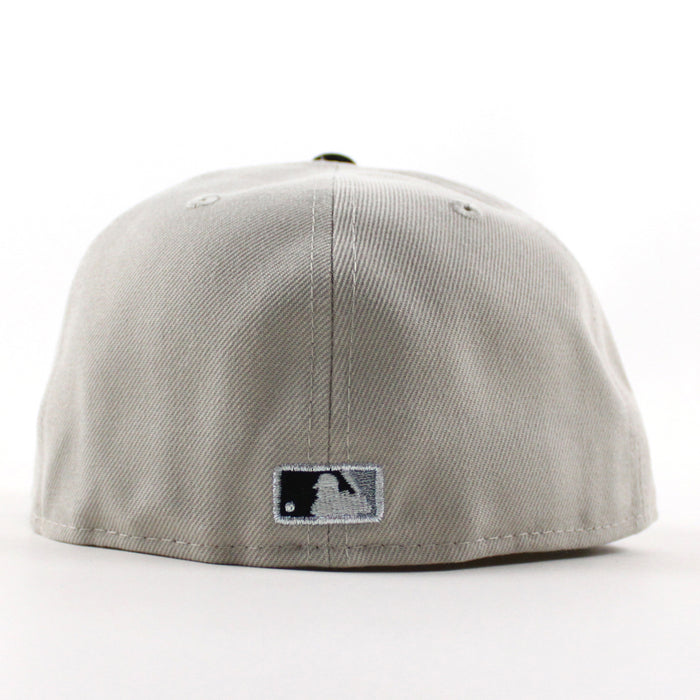 Atlanta Braves The A Patch New Era 59Fifty Fitted Hat (Stone Gray Black Gray Under Brim)