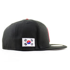 Baltimore Orioles South Korea Flag 59Fifty New Era Fitted Hat (Black Red Under Brim)