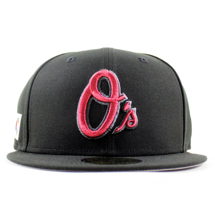 Baltimore Orioles South Korea Flag 59Fifty New Era Fitted Hat (Black Red Under Brim)