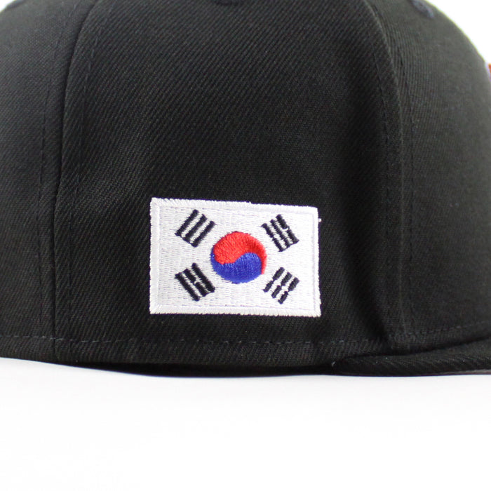 Baltimore Orioles South Korea Flag 59Fifty New Era Fitted Hat (Black Red Under Brim)