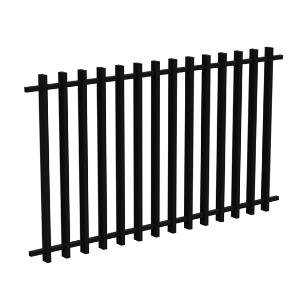 BARR Balustrade panel Aluminium Blade Fence Panel - 1000mm H x 1733mm W - White / Black, Batten Fence - Image 2