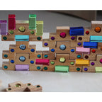 Bauspiel | Colored Staircase With Lucite Blocks 32pcs