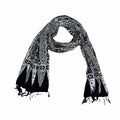 Black and White Batik Scarf