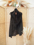 Black Fur/Animal Print Gilet L