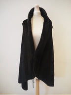 Black Fur/Animal Print Gilet L