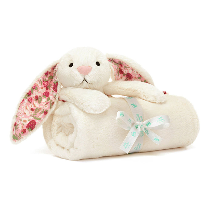 Blossom Cream Bunny 'Berry' Blankie - Front Cut
