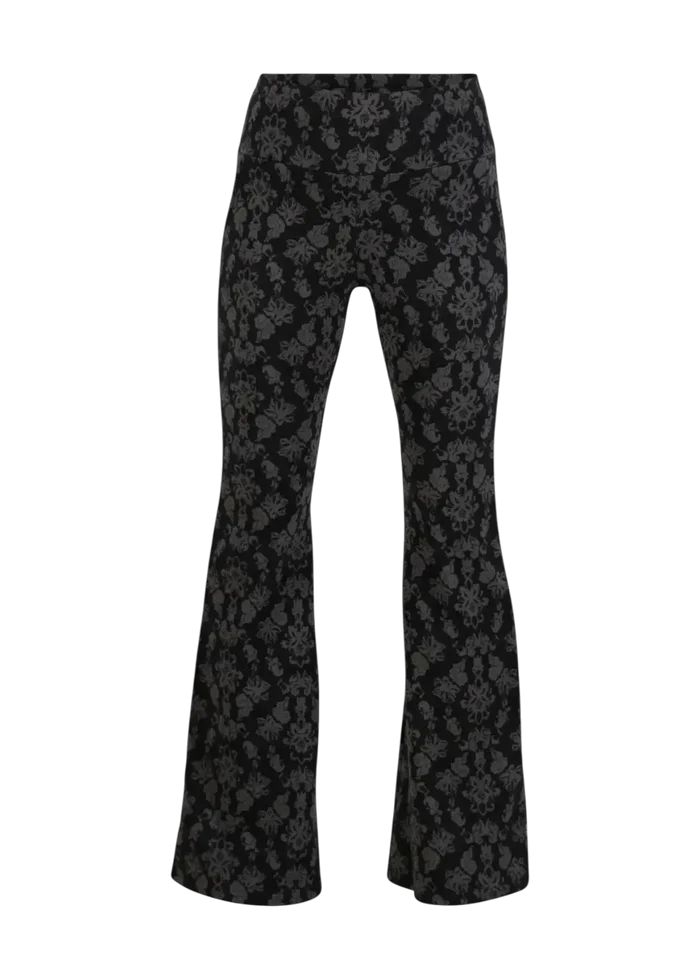 BLUTSGESCHWISTER broek On a Winters Day Flared princess tapestry black