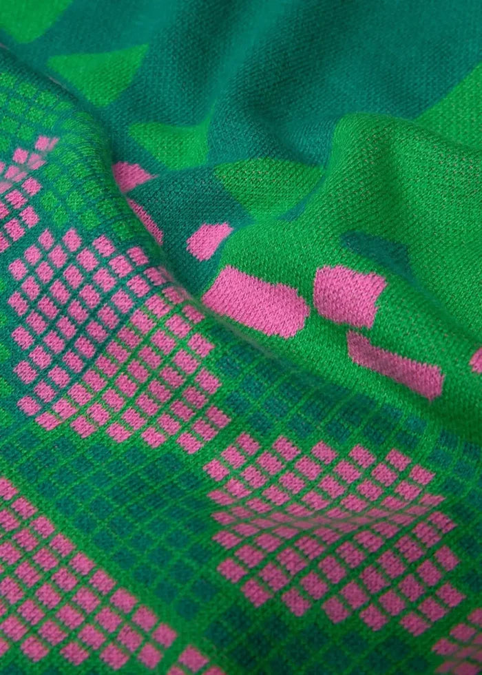 BLUTSGESCHWISTER trui Diamond Loom Egg chunky pullover green