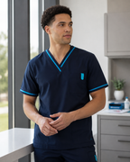 Bobbin Contrast Scrubs Top
