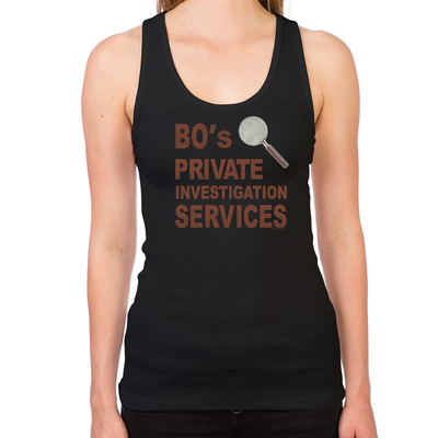 Bo's Private Investigation Services Women's Racerback Tank