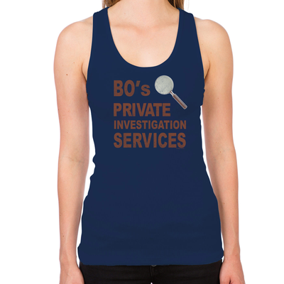 Bo's Private Investigation Services Women's Racerback Tank