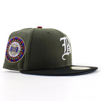 Boston Braves 1942 All Star Game New Era 59Fifty Fitted Hat (Olive Green Black Sky Blue Under Brim)