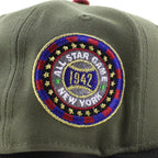 Boston Braves 1942 All Star Game New Era 59Fifty Fitted Hat (Olive Green Black Sky Blue Under Brim)