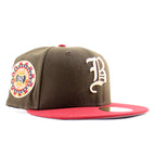 Boston Braves 1942 All Star Game New Era 59Fifty Fitted Hat (Walnut Brown Brick Red Gray Under Brim)