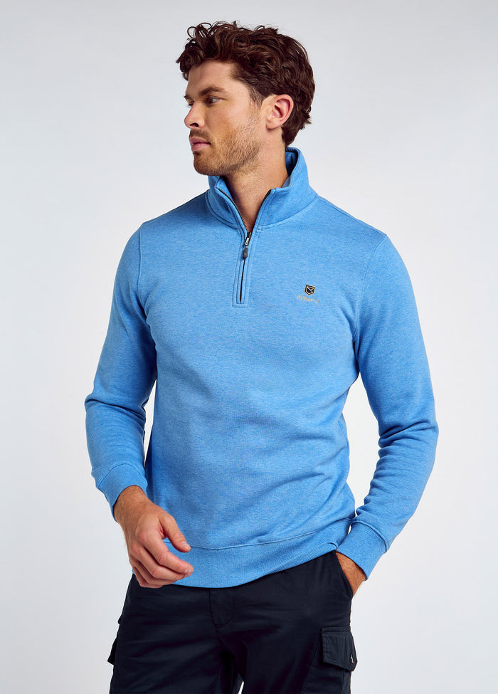 Boyce Men’s Zip Neck Sweater - Azure Blue