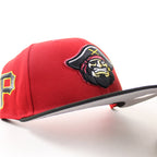 BRADENTON MARAUDERS X Pittsburgh Pirates New Era 59Fifty Fitted Hat (Scarlet Red Black Gray Under Brim)