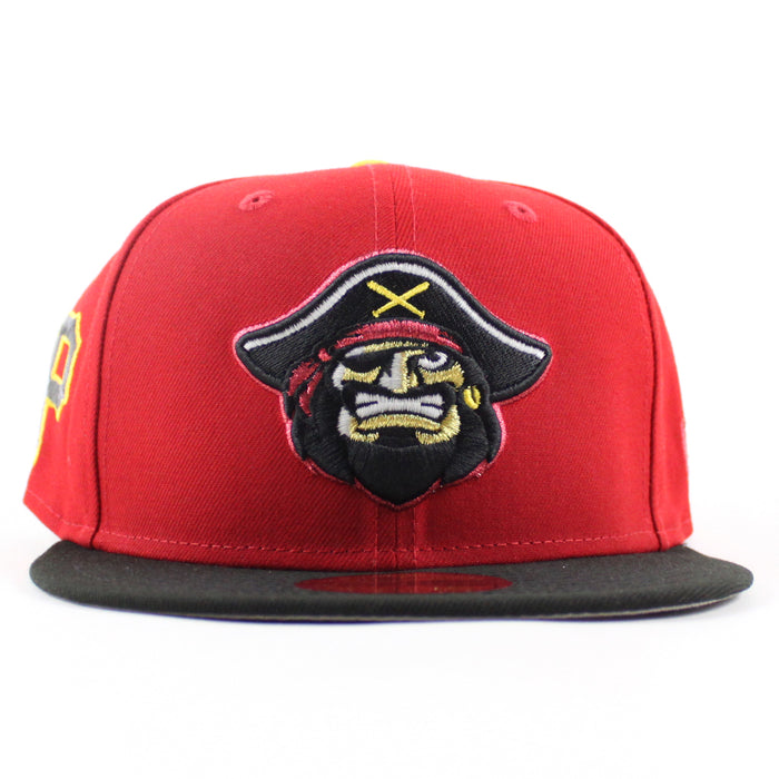 BRADENTON MARAUDERS X Pittsburgh Pirates New Era 59Fifty Fitted Hat (Scarlet Red Black Gray Under Brim)
