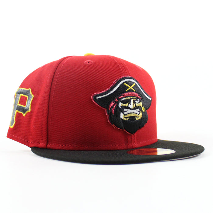 BRADENTON MARAUDERS X Pittsburgh Pirates New Era 59Fifty Fitted Hat (Scarlet Red Black Gray Under Brim)