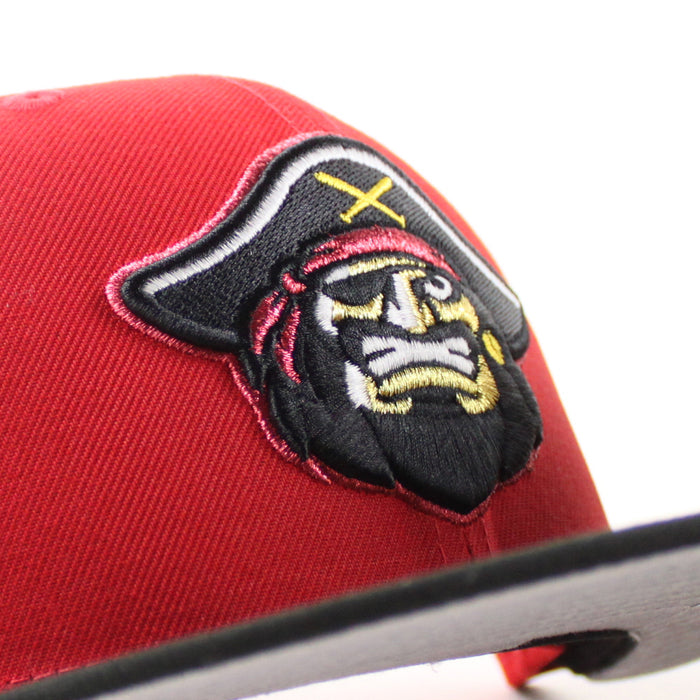 BRADENTON MARAUDERS X Pittsburgh Pirates New Era 59Fifty Fitted Hat (Scarlet Red Black Gray Under Brim)