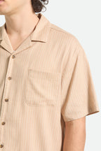 Men's Bunker Slub Short Sleeve Shirt in the color Italian Clay Stripe - Additional Fit image
