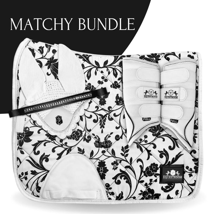 B&W - Floral Saddle Pad Set