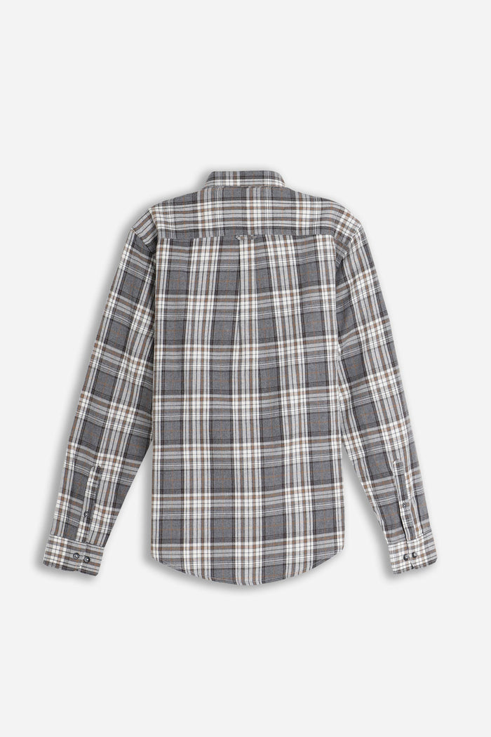 CAMICIA A QUADRI FLANELLA F GRIGIO