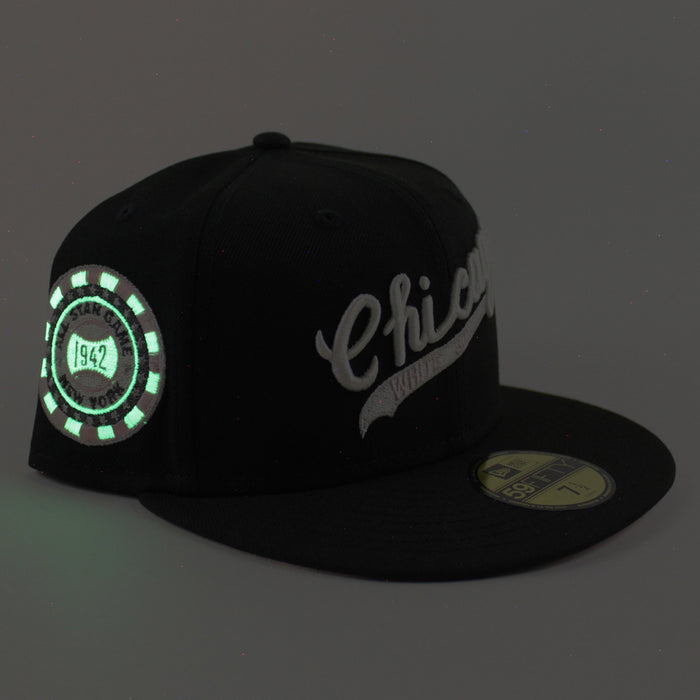 Chicago White Sox 1942 All Star Game Poker Chip New Era Fitted 59Fifty Hat (Black Pink Under Brim)