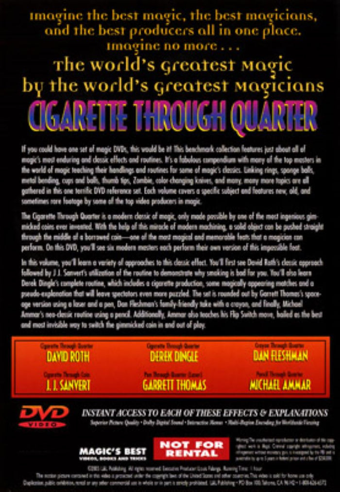 Cigarette Through Quarter:  World's Greatest Magic by the World's Greatest Magicians - Digital Download