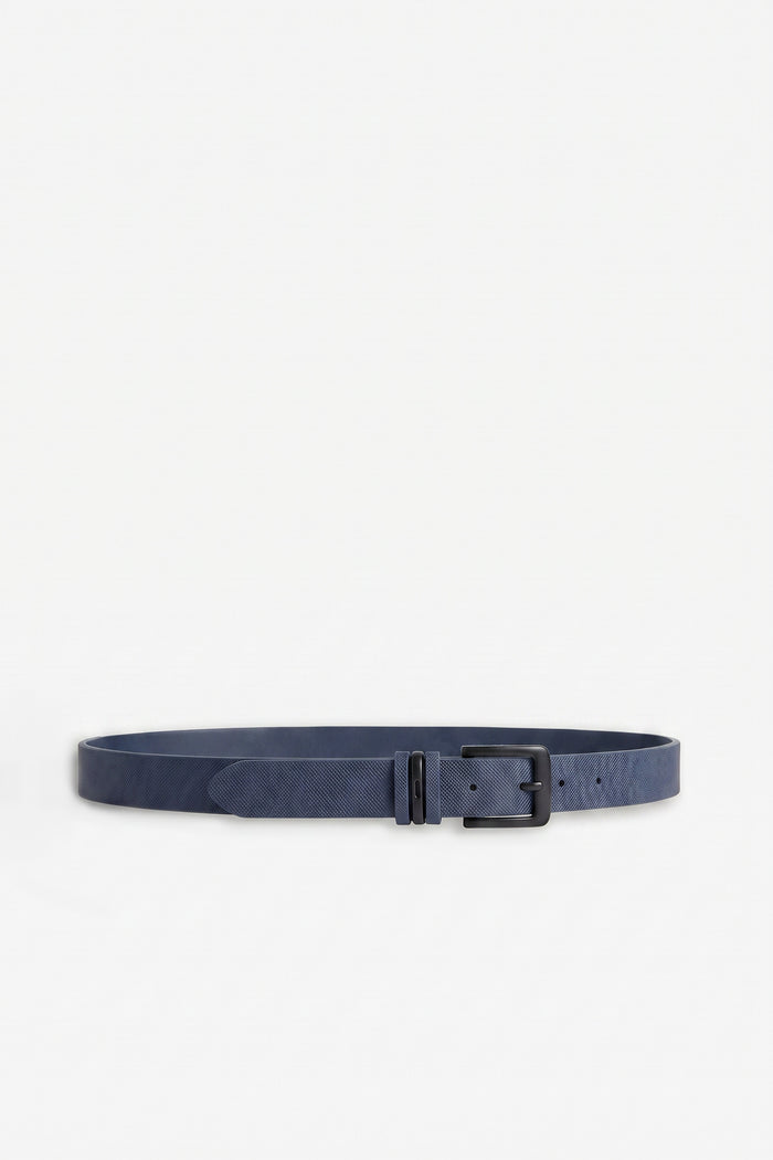 CINTURA STAMPA SAFFIANO BLEU