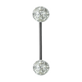 14g Cubic Zirconia Acrylic Tongue Bar 14 Gauge / Surgical Steel / Cubic Zirconia Barbell