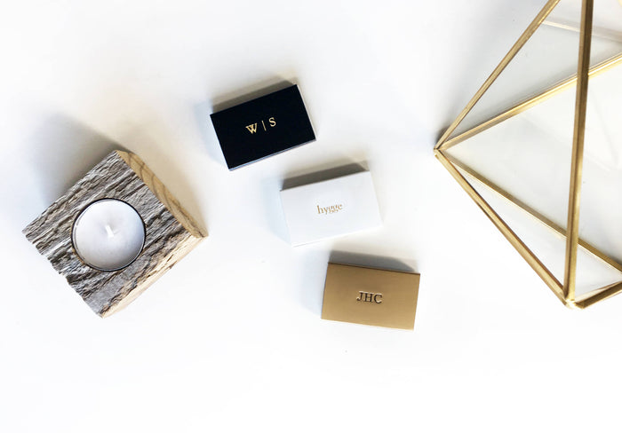 Custom Text Foil Embossed Matchbox: Gold on Black
