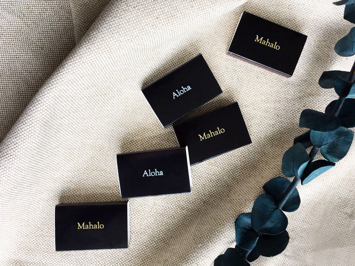 Custom Text Foil Embossed Matchbox: Gold on Black