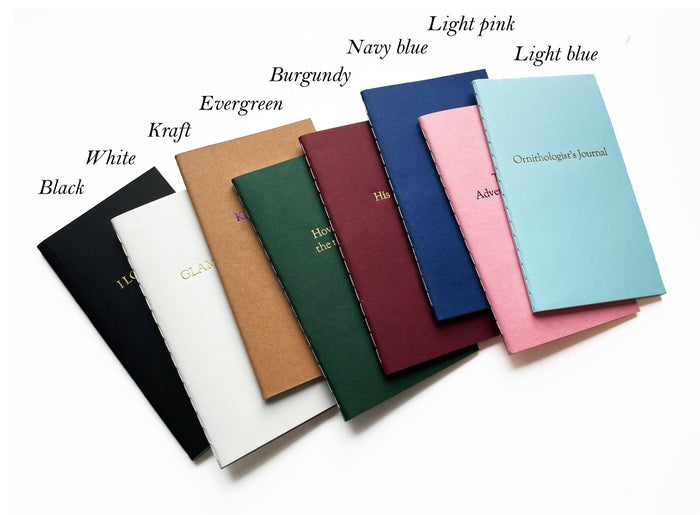 Custom Text Foil Embossed Mini Notebook: Burgundy / Gold shimmer