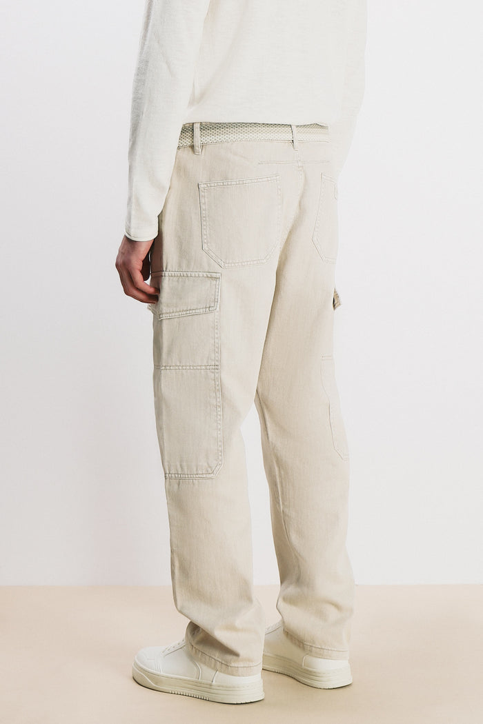 DENIM CARGO BAGGY BEIGE