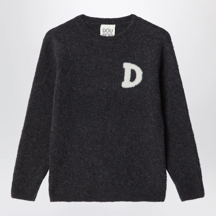 Douuod - Ebony brown bouclé knit sweater Brand 4Y