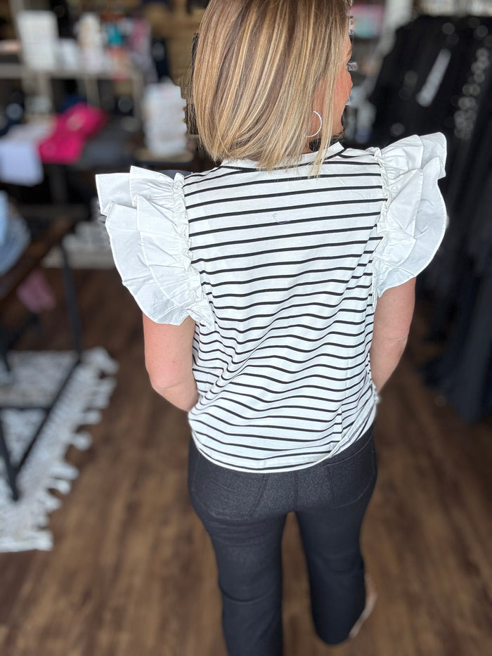 Erin Stripe Top - White