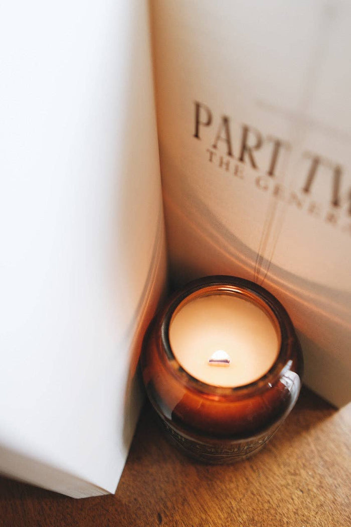 Fablewood Goods - The General | 8oz Apothecary Organic Soy | Wood Wick Candle