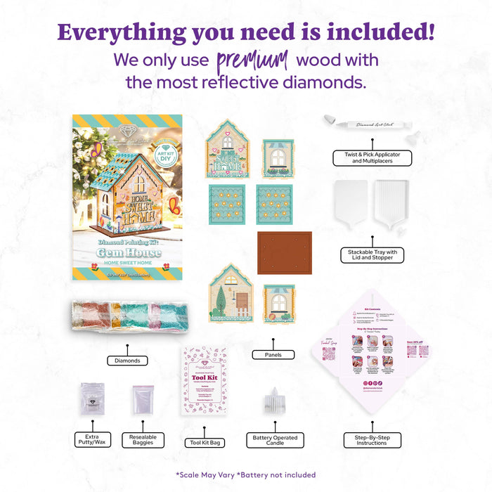 Gem House - Home Sweet Home - Diamond Art Club DIY Kit