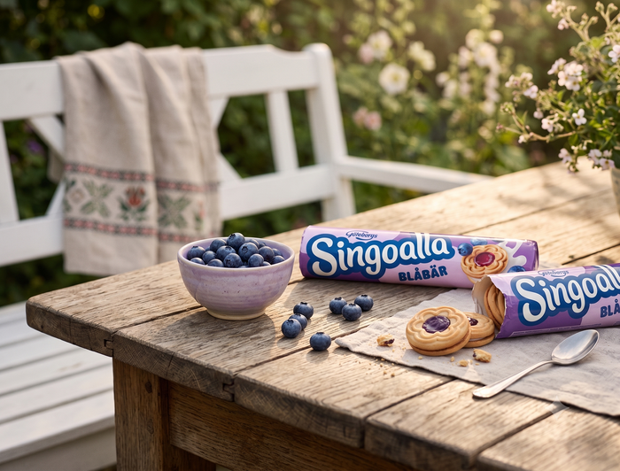 Göteborgskex Singoalla Blueberry Cookies 190g (6.70 oz) – Authentic Swedish Blueberry Cream-Filled Biscuits