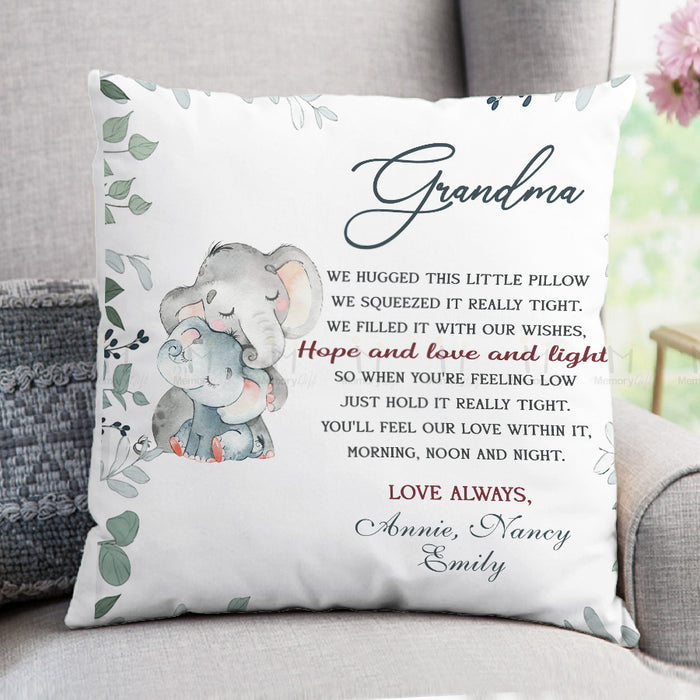 grandma pillow with grandkids names