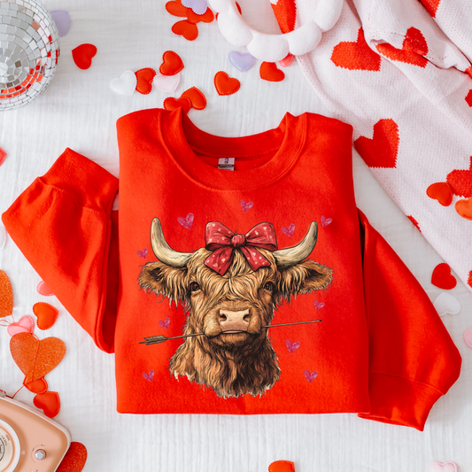 Highland Cow Vday Graphic Tee