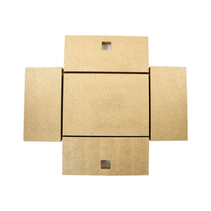 A set of square-shaped, beige replacement tiles for a grill, displayed against a white background.