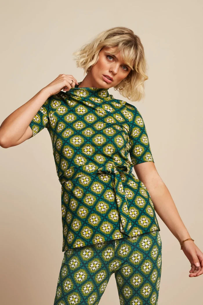 KING LOUIE Heloise Tunic Top Kirby Para Green