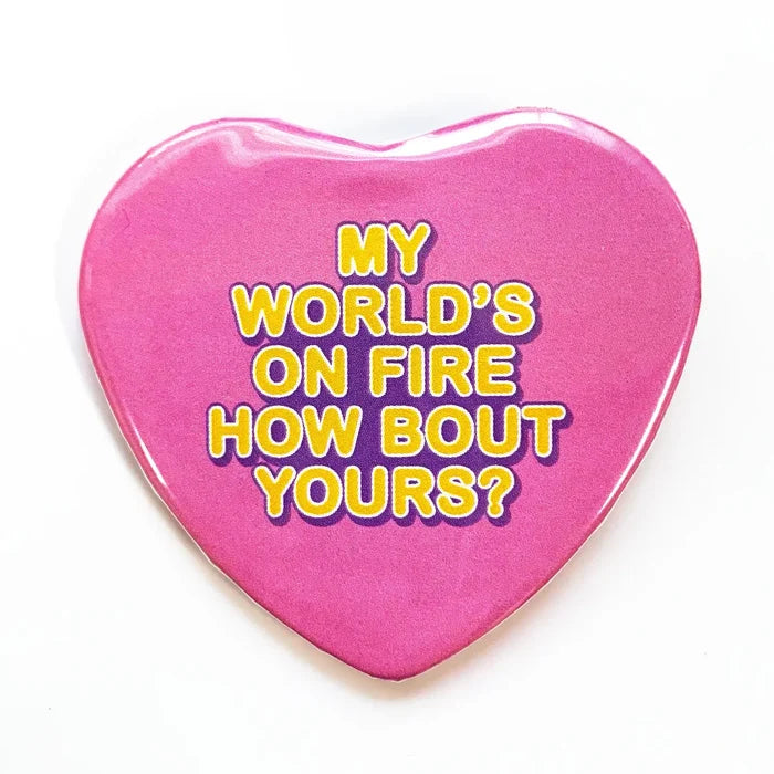 Krystan Saint Cat 'My World's On Fire' Pinback Button