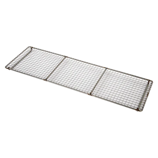 A silver stainless steel mesh grill top for the Kasai Konro Grill.