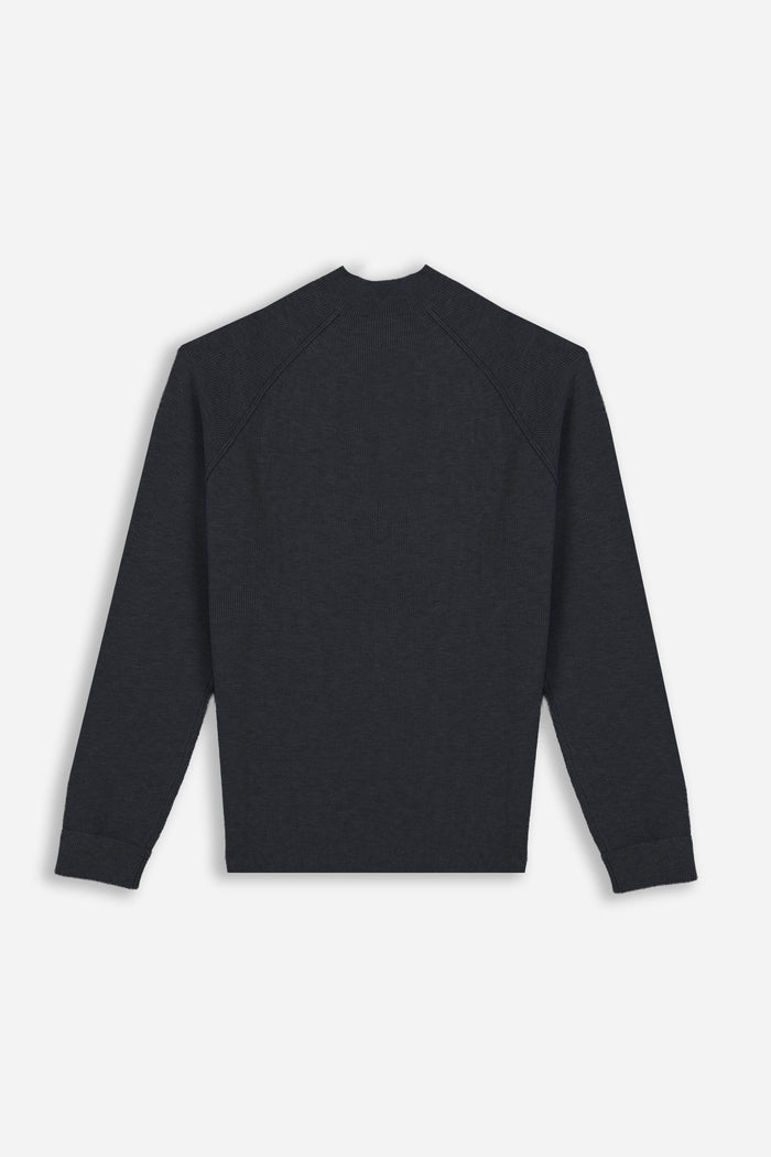MAGLIA MEZZO COLLO A COSTINE M-DENIM